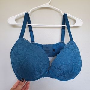 Teal Lace Push-up Bra - 40DDD